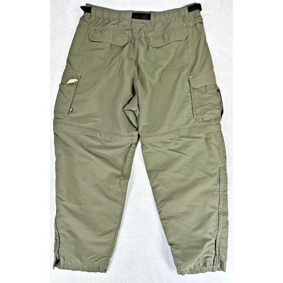 REI Mens Activewear Pants LX28 Army Green Convertible Shorts UPF 50 Belted Cargo - Picture 5 of 16